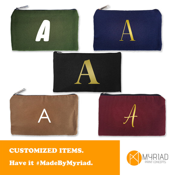 Colored Initial Pouches