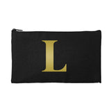 Black Pouch Gold Initial