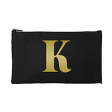 Black Pouch Gold Initial