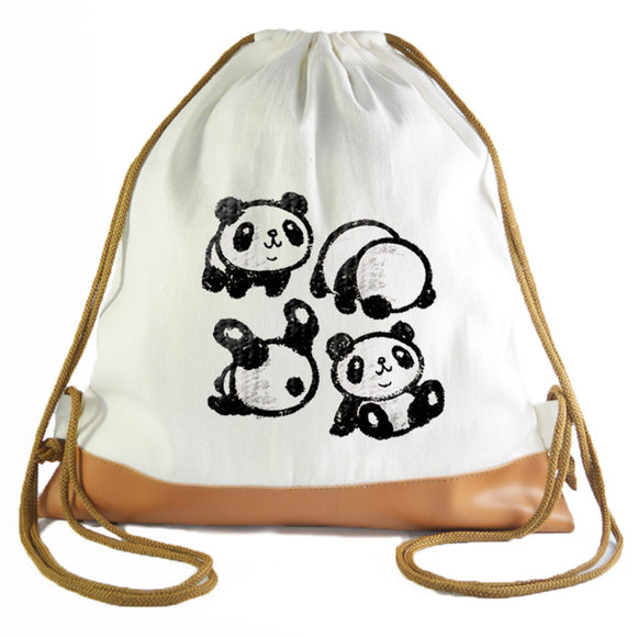 Tumbling Panda Graphic Drawstring bag
