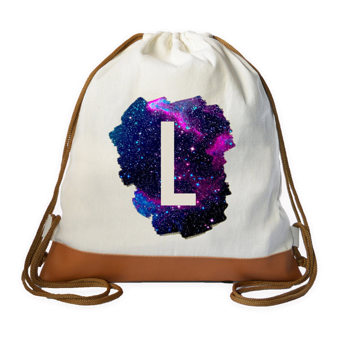 Galaxy Initial Drawstring bag Myriad Print Concepts