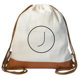 Minimalist Round Initial Drawstring bag