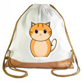 Orange Cat Graphic Drawstring bag
