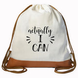 "I CAN" Graphic Drawstring bag