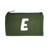 Green Pouch White Initial
