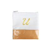 Glitter Initial Pouch - Gold