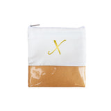 Glitter Initial Pouch - Gold