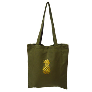 Minimalist Multi-pocket Tote Bag - Pineapple (Green)