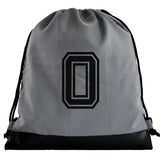 Sporty Initial Grey Drawstring bag