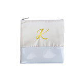 Glitter Initial Pouch - White