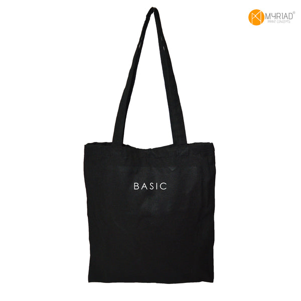 Plain black tote bag hot sale